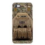 Personalized UK Veteran/Soldier Uniform Rank Camo Phonecase Printed 23MAR-DT01