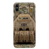 Personalized UK Veteran/Soldier Uniform Rank Camo Phonecase Printed 23MAR-DT01