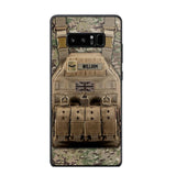 Personalized UK Veteran/Soldier Uniform Rank Camo Phonecase Printed 23MAR-DT01