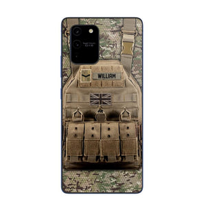 Personalized UK Veteran/Soldier Uniform Rank Camo Phonecase Printed 23MAR-DT01