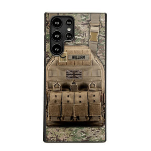 Personalized UK Veteran/Soldier Uniform Rank Camo Phonecase Printed 23MAR-DT01