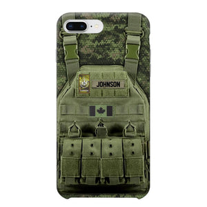 Personalized Canadian Veteran/Soldier Uniform Rank Camo Phonecase Printed 23MAR-DT01