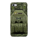 Personalized Canadian Veteran/Soldier Uniform Rank Camo Phonecase Printed 23MAR-DT01