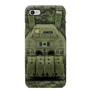 Personalized Canadian Veteran/Soldier Uniform Rank Camo Phonecase Printed 23MAR-DT01