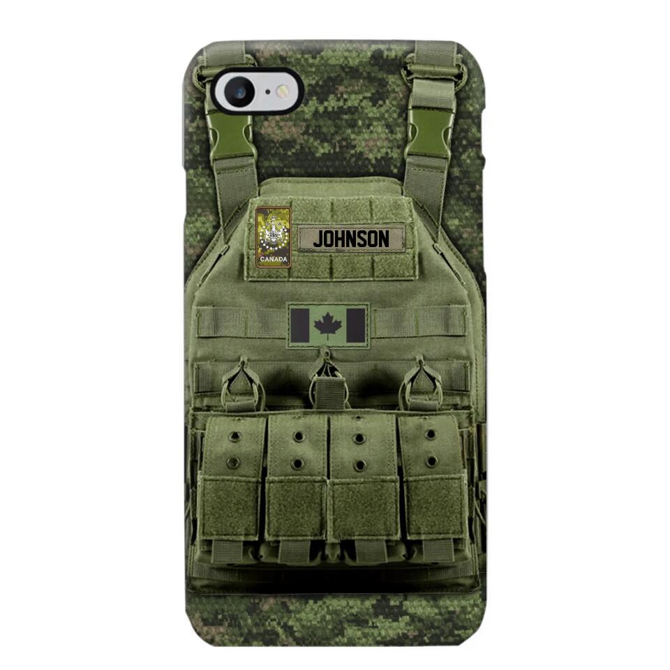 Personalized Canadian Veteran/Soldier Uniform Rank Camo Phonecase Printed 23MAR-DT01