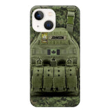 Personalized Canadian Veteran/Soldier Uniform Rank Camo Phonecase Printed 23MAR-DT01