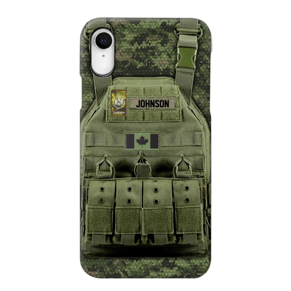 Personalized Canadian Veteran/Soldier Uniform Rank Camo Phonecase Printed 23MAR-DT01