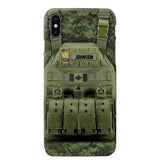 Personalized Canadian Veteran/Soldier Uniform Rank Camo Phonecase Printed 23MAR-DT01