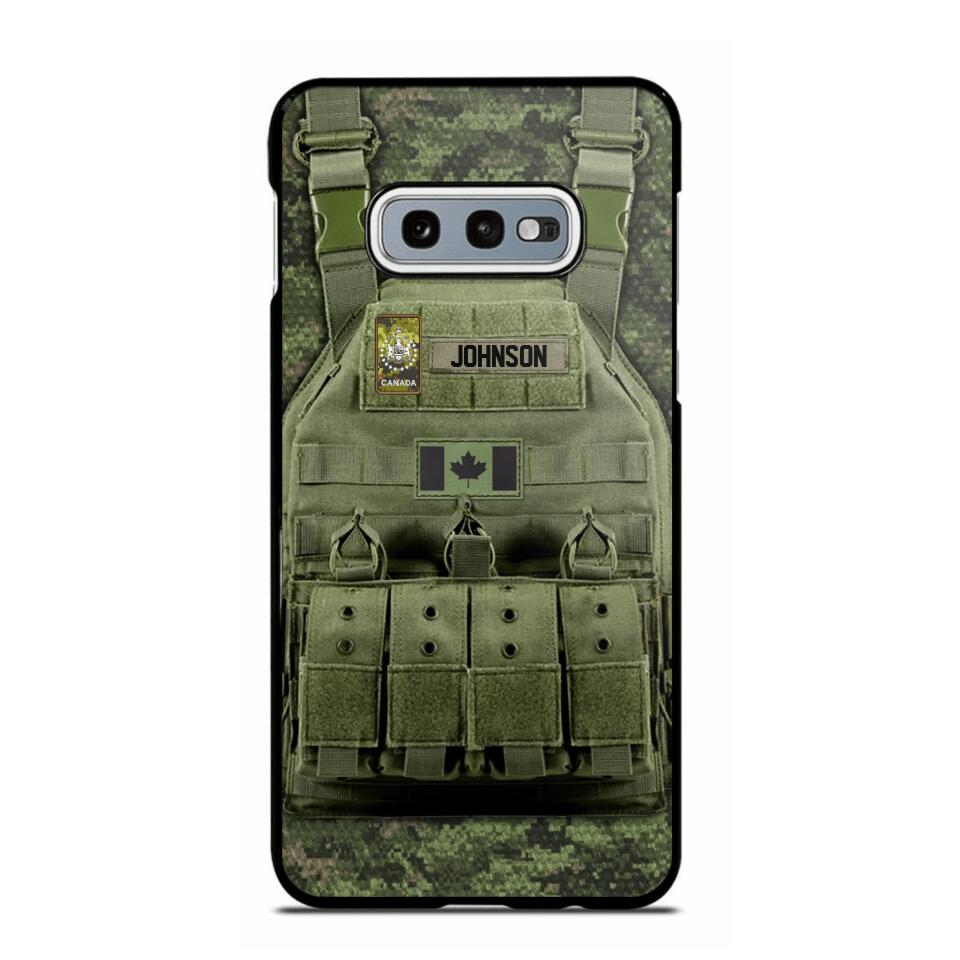 Personalized Canadian Veteran/Soldier Uniform Rank Camo Phonecase Printed 23MAR-DT01