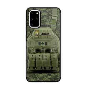 Personalized Canadian Veteran/Soldier Uniform Rank Camo Phonecase Printed 23MAR-DT01