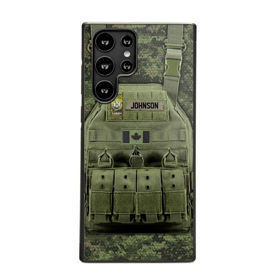 Personalized Canadian Veteran/Soldier Uniform Rank Camo Phonecase Printed 23MAR-DT01