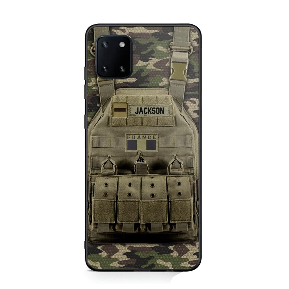 Personalized French Veteran/Soldier Uniform Rank Camo Phonecase Printed 23MAR-DT01