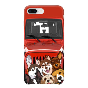 Personalized Dogs Jeep Background Dog Lovers Gift Phonecase Printed 23MAR-HQ01