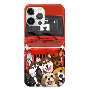 Personalized Dogs Jeep Background Dog Lovers Gift Phonecase Printed 23MAR-HQ01