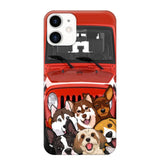 Personalized Dogs Jeep Background Dog Lovers Gift Phonecase Printed 23MAR-HQ01