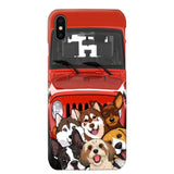 Personalized Dogs Jeep Background Dog Lovers Gift Phonecase Printed 23MAR-HQ01