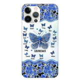 Personalized Butterflies & Flowers Grandma with Kid's Name Phonecase Printed 23MAR-DT04