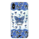 Personalized Butterflies & Flowers Grandma with Kid's Name Phonecase Printed 23MAR-DT04