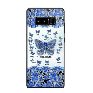 Personalized Butterflies & Flowers Grandma with Kid's Name Phonecase Printed 23MAR-DT04