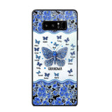 Personalized Butterflies & Flowers Grandma with Kid's Name Phonecase Printed 23MAR-DT04