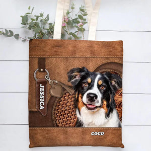 Personalized Upload photo Dog Mom Tote Bag/Leather wallet Printed QTHQ0103