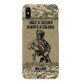 Personalized UK Soldier Once A Soldier Always A Soldier Camo Phonecase Printed 23MAR-DT07