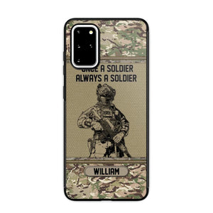 Personalized UK Soldier Once A Soldier Always A Soldier Camo Phonecase Printed 23MAR-DT07