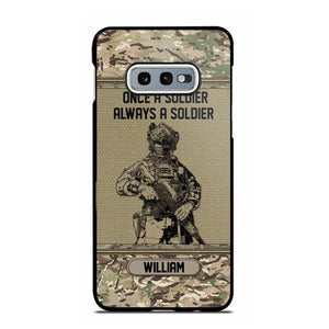 Personalized UK Soldier Once A Soldier Always A Soldier Camo Phonecase Printed 23MAR-DT07