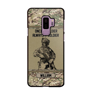 Personalized UK Soldier Once A Soldier Always A Soldier Camo Phonecase Printed 23MAR-DT07