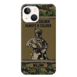 Personalized Swiss Soldier Once A Soldier Always A Soldier Camo Phonecase Printed 23MAR-DT07