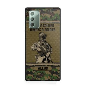 Personalized Swiss Soldier Once A Soldier Always A Soldier Camo Phonecase Printed 23MAR-DT07