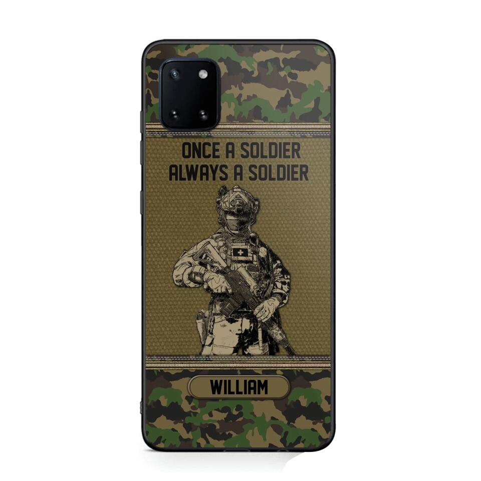 Personalized Swiss Soldier Once A Soldier Always A Soldier Camo Phonecase Printed 23MAR-DT07