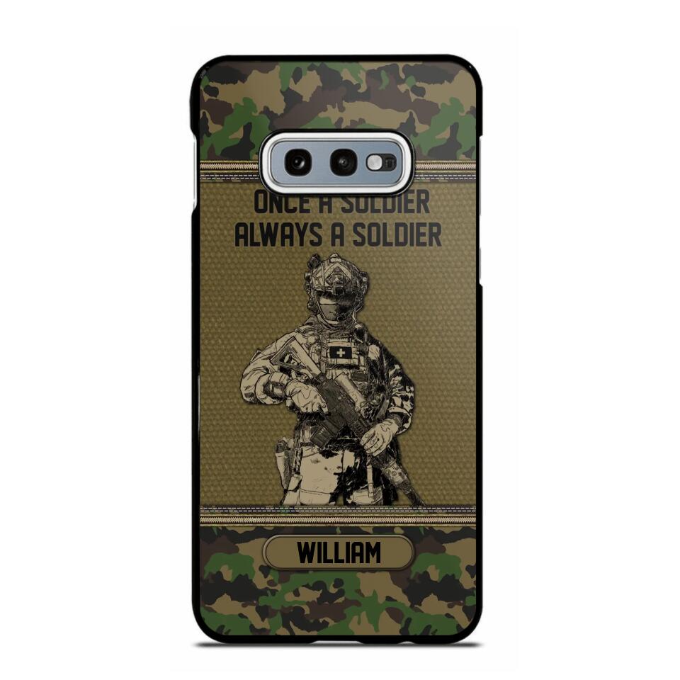 Personalized Swiss Soldier Once A Soldier Always A Soldier Camo Phonecase Printed 23MAR-DT07