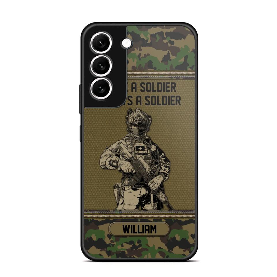 Personalized Swiss Soldier Once A Soldier Always A Soldier Camo Phonecase Printed 23MAR-DT07