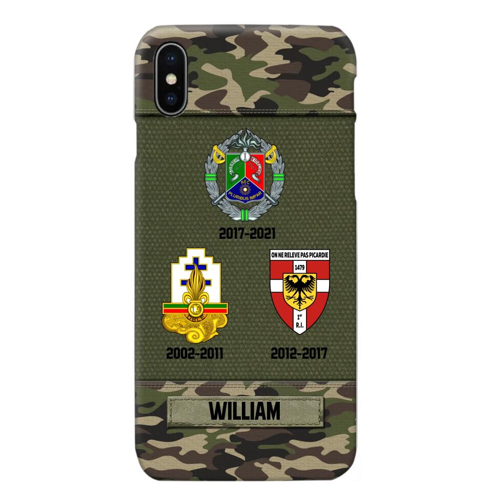 Personalized French Soldier/ Veteran Logo Camo Phonecase Printed 23MAR-DT08