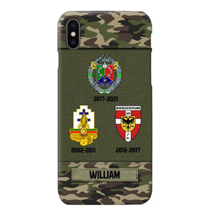 Personalized French Soldier/ Veteran Logo Camo Phonecase Printed 23MAR-DT08