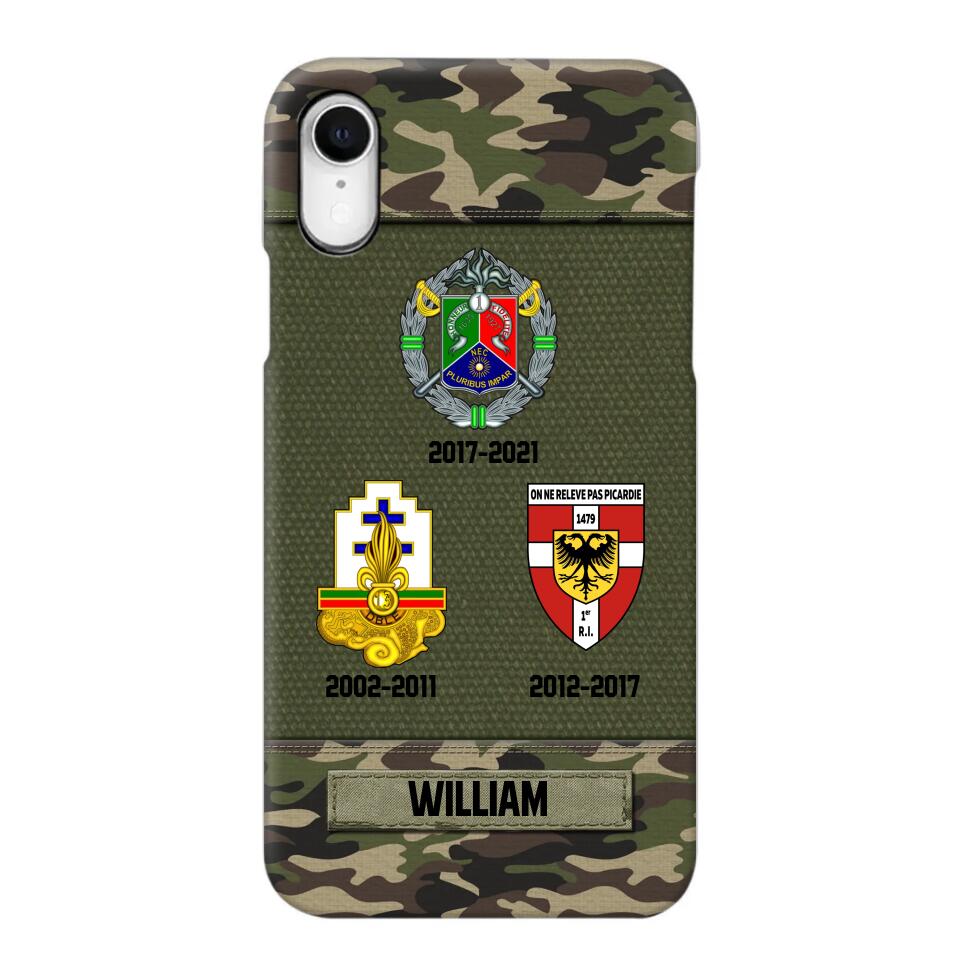 Personalized French Soldier/ Veteran Logo Camo Phonecase Printed 23MAR-DT08