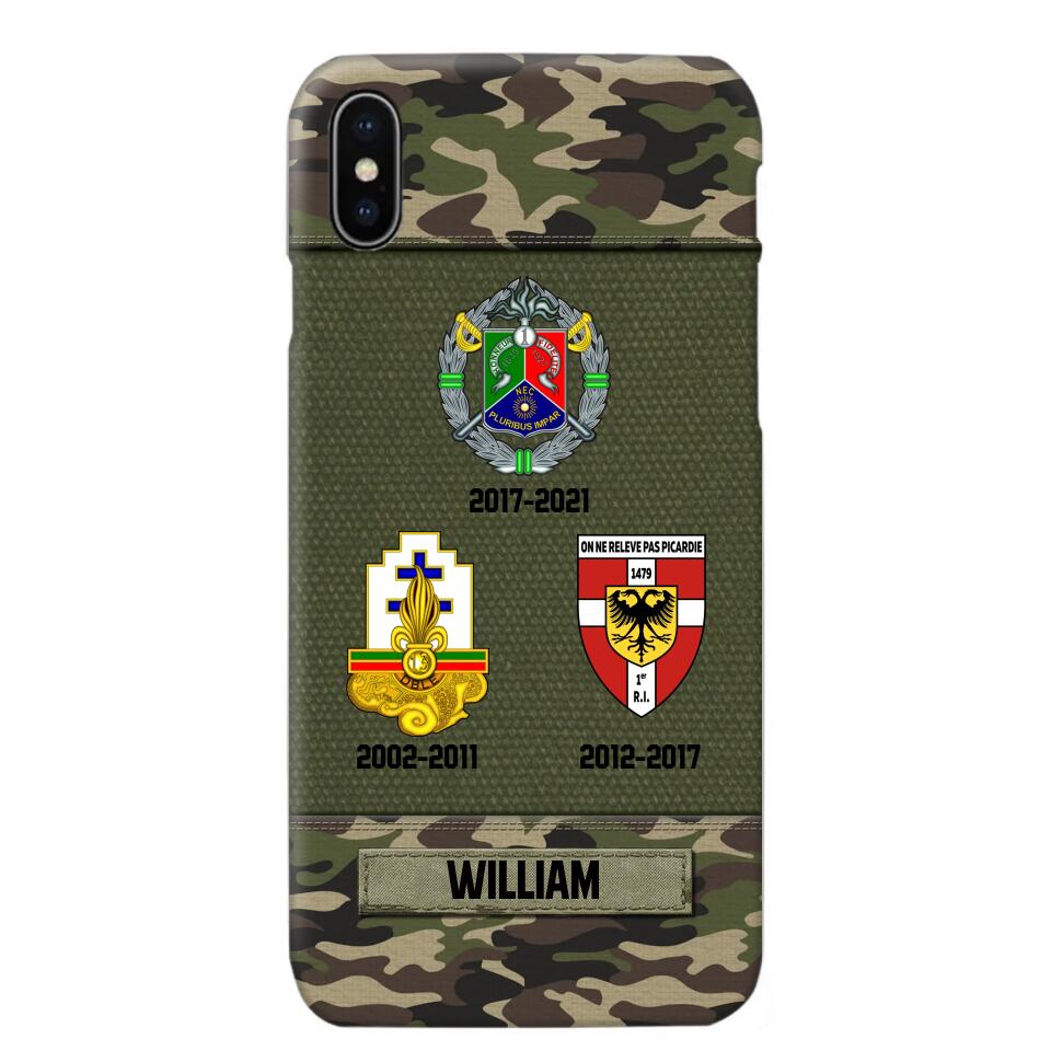 Personalized French Soldier/ Veteran Logo Camo Phonecase Printed 23MAR-DT08