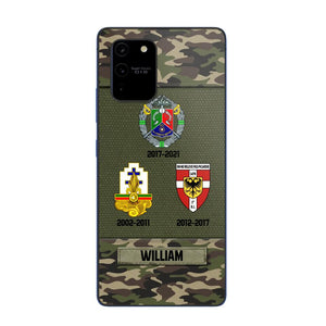 Personalized French Soldier/ Veteran Logo Camo Phonecase Printed 23MAR-DT08