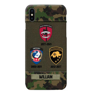 Personalized Swiss Soldier/ Veteran Logo Camo Phonecase Printed 23MAR-DT08