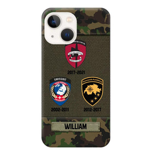 Personalized Swiss Soldier/ Veteran Logo Camo Phonecase Printed 23MAR-DT08