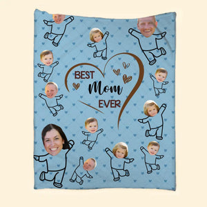 Personalized Upload Your Family Photo Best Mom Ever Quilt Blanket Printed PNDT1003