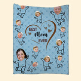 Personalized Upload Your Family Photo Best Mom Ever Quilt Blanket Printed PNDT1003