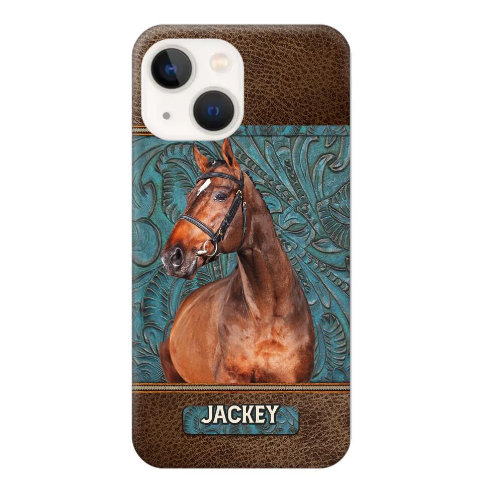 Personalized Upload Your Horse Photo Leather Phonecase Printed 23MAR-HQ16