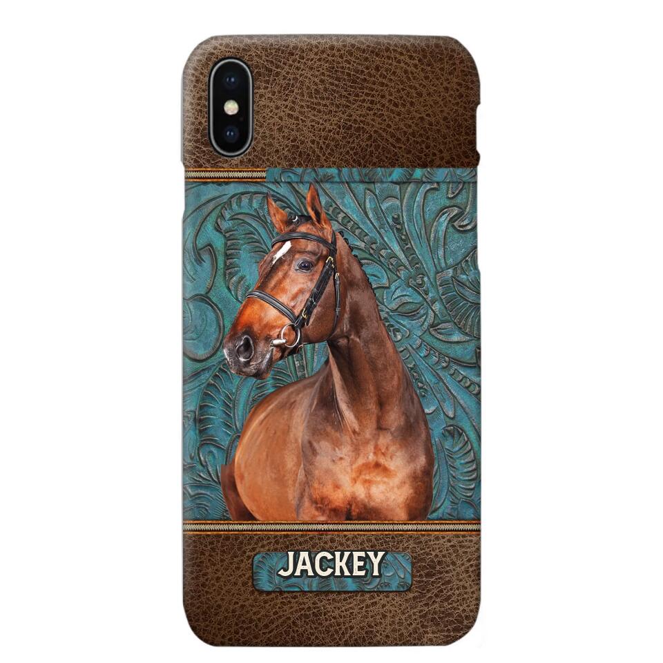 Personalized Upload Your Horse Photo Leather Phonecase Printed 23MAR-HQ16