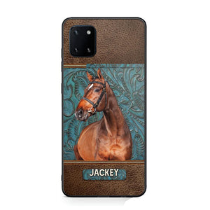 Personalized Upload Your Horse Photo Leather Phonecase Printed 23MAR-HQ16