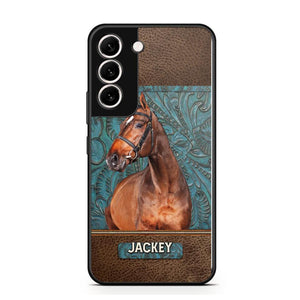 Personalized Upload Your Horse Photo Leather Phonecase Printed 23MAR-HQ16