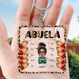 Personalized Grandma & Kid Name Acrylic Keychain Printed PNDT1603