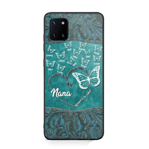 Personalized Butterflies Grandma Heart & Kid's Name Phonecase Printed QTDT1703