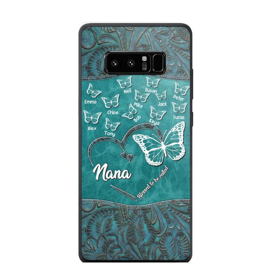 Personalized Butterflies Grandma Heart & Kid's Name Phonecase Printed QTDT1703